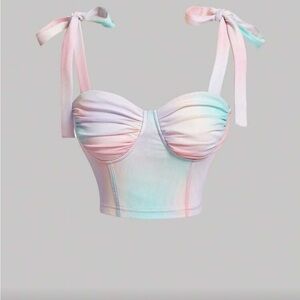 SHEIN Pastel Multicolor Crop Top